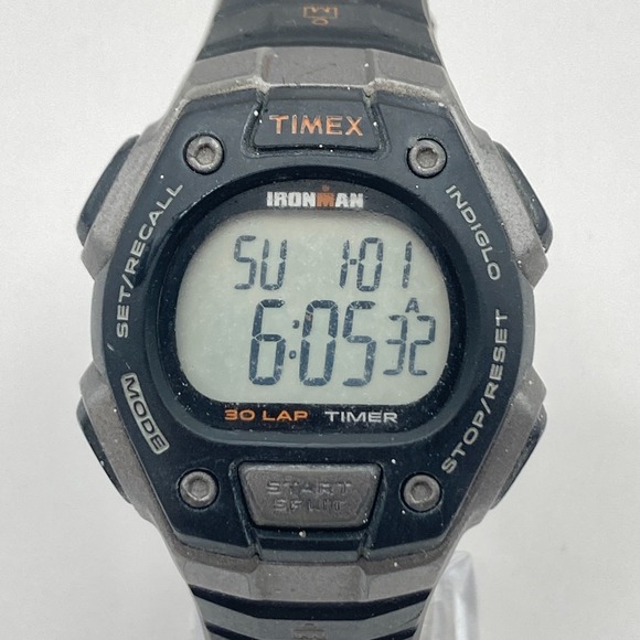 Timex Other - Timex Ironman Men's Watch Digital Gray Black Indiglo 30 Lap Chrono New Battery